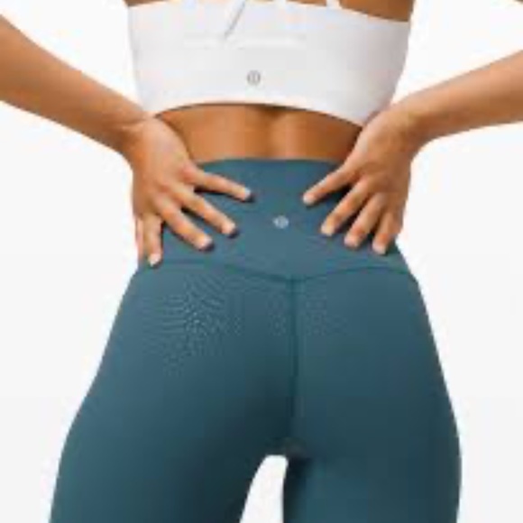 LULULEMON ALIGN PANT II 25" Size 0 - Filigree Emboss Bermuda Teal - Picture 6 of 7